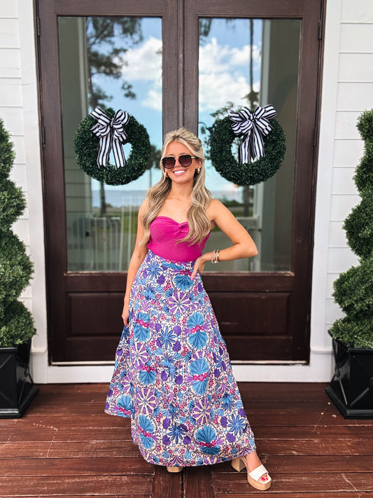 Blooming Blues Maxi Skirt