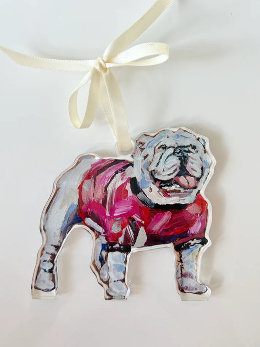 Chelsea McShane Bulldog Red Shirt Ornament