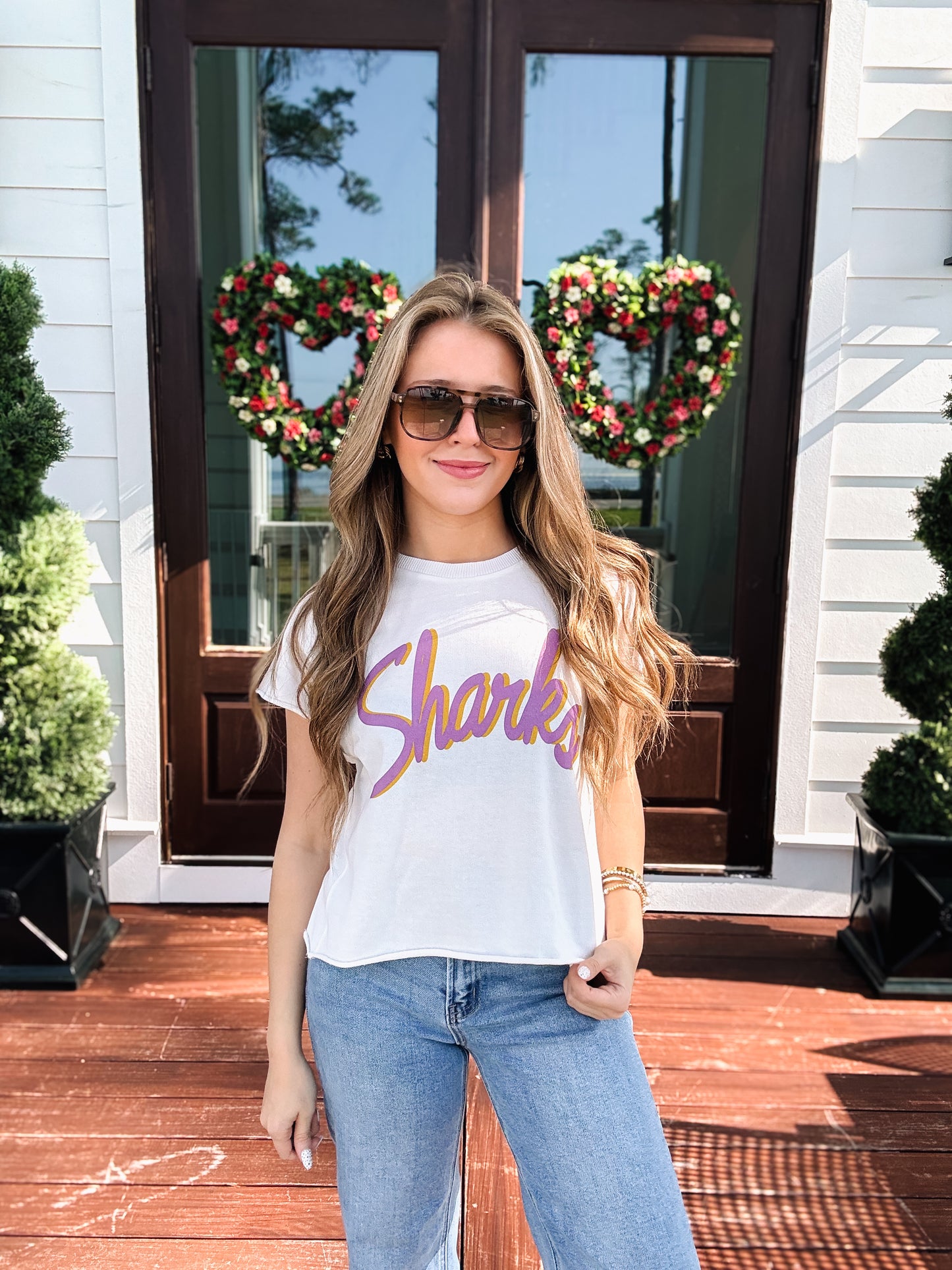 Sharks SS Cropped Tee