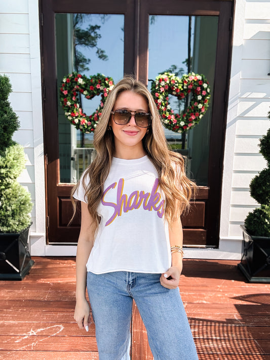 Sharks SS Cropped Tee