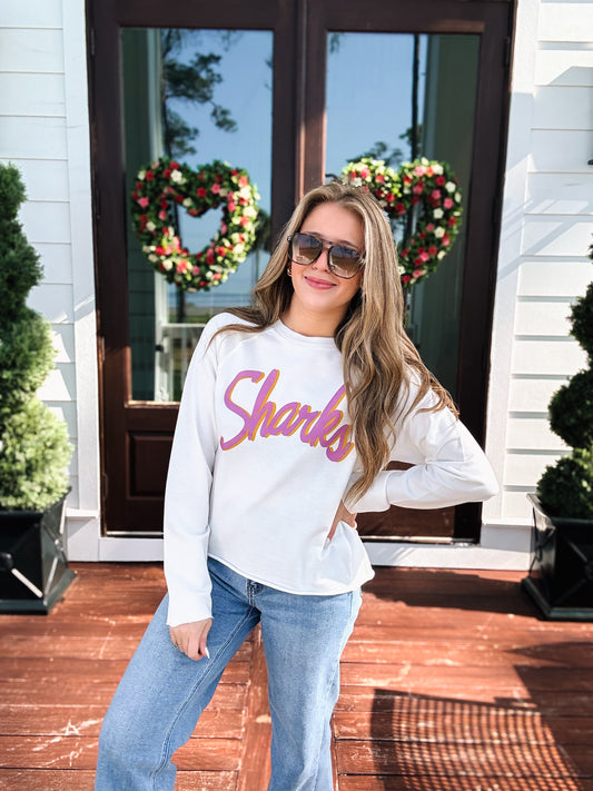 Sharks LS Cropped Tee