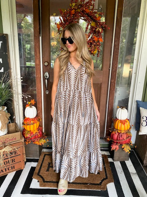 Fall in the Palms Tiered Maxi