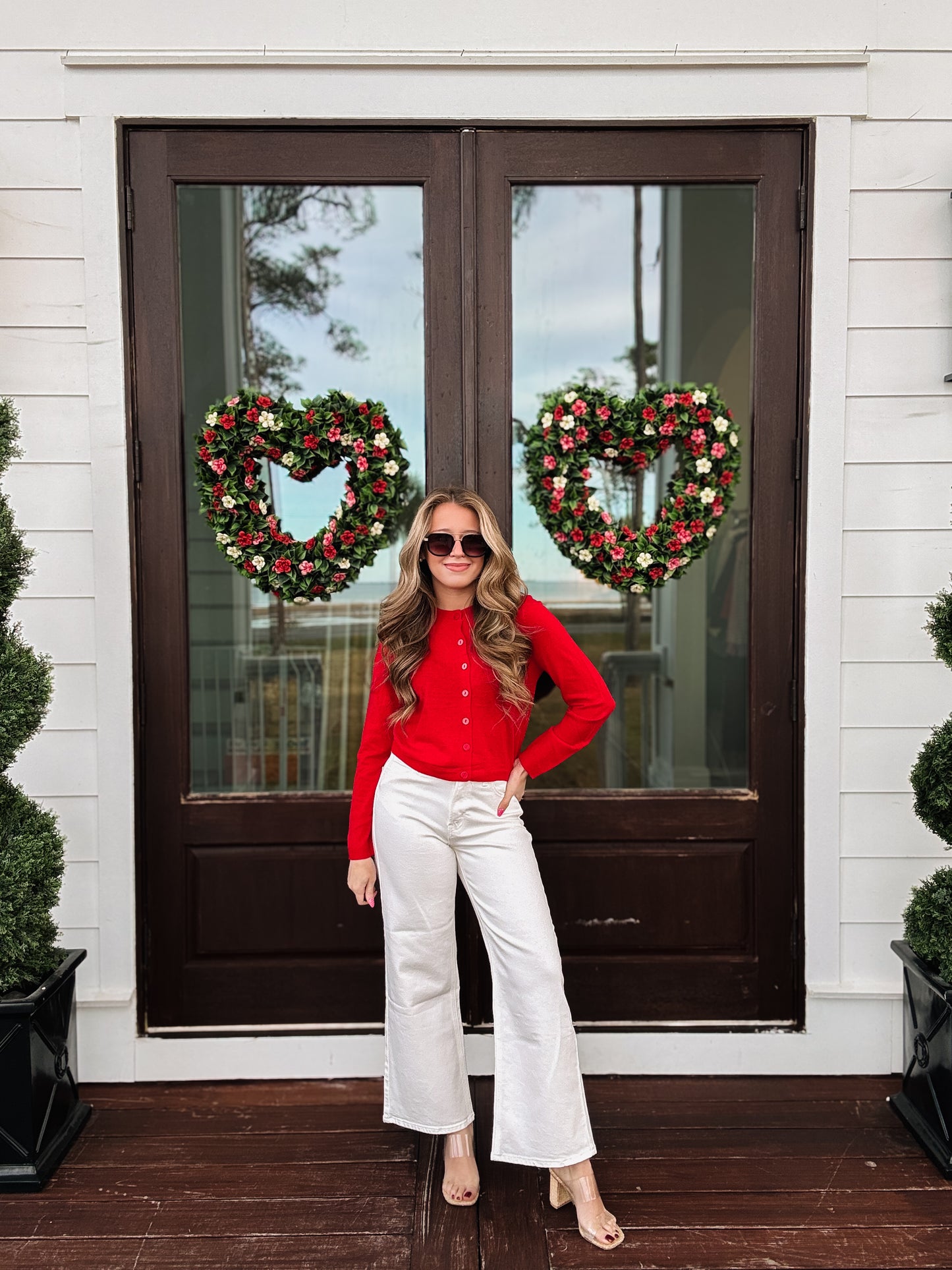 Gianna Knit Cardigan In Red