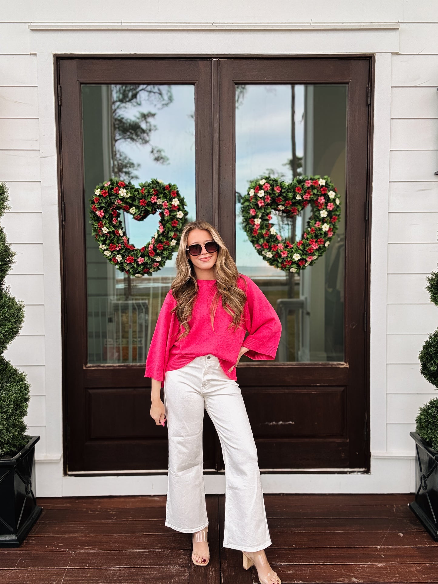 Sunny Days Knit Top In Pink