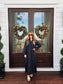 Button Front Midi Dress In Navy