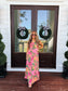 Pink Rio Tie Back Maxi Dress