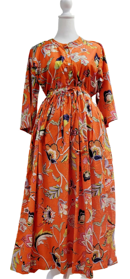 Farylina Fall Florals Maxi Dress