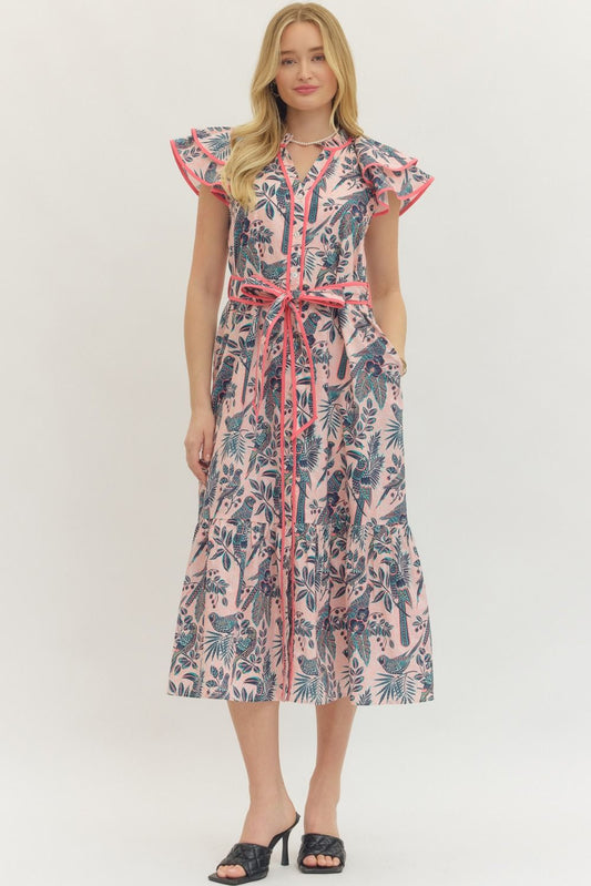Island Time Belted Midi Dress