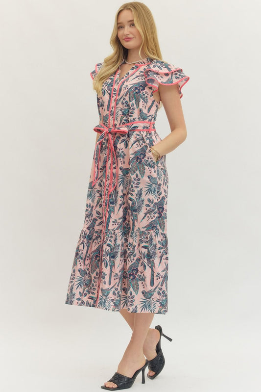 Island Time Belted Midi Dress