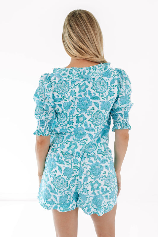 J. Marie Nina Ruffle Short Set