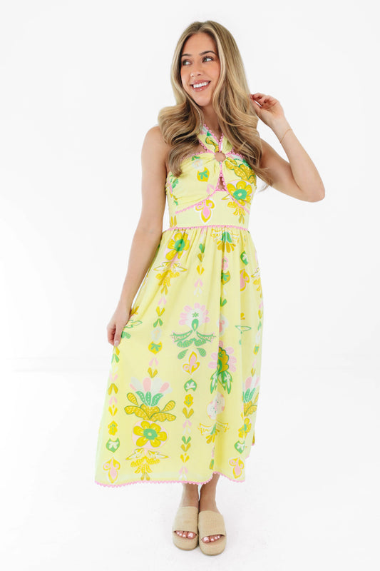 J. Marie Rainey Ric Rac Cross Midi Dress