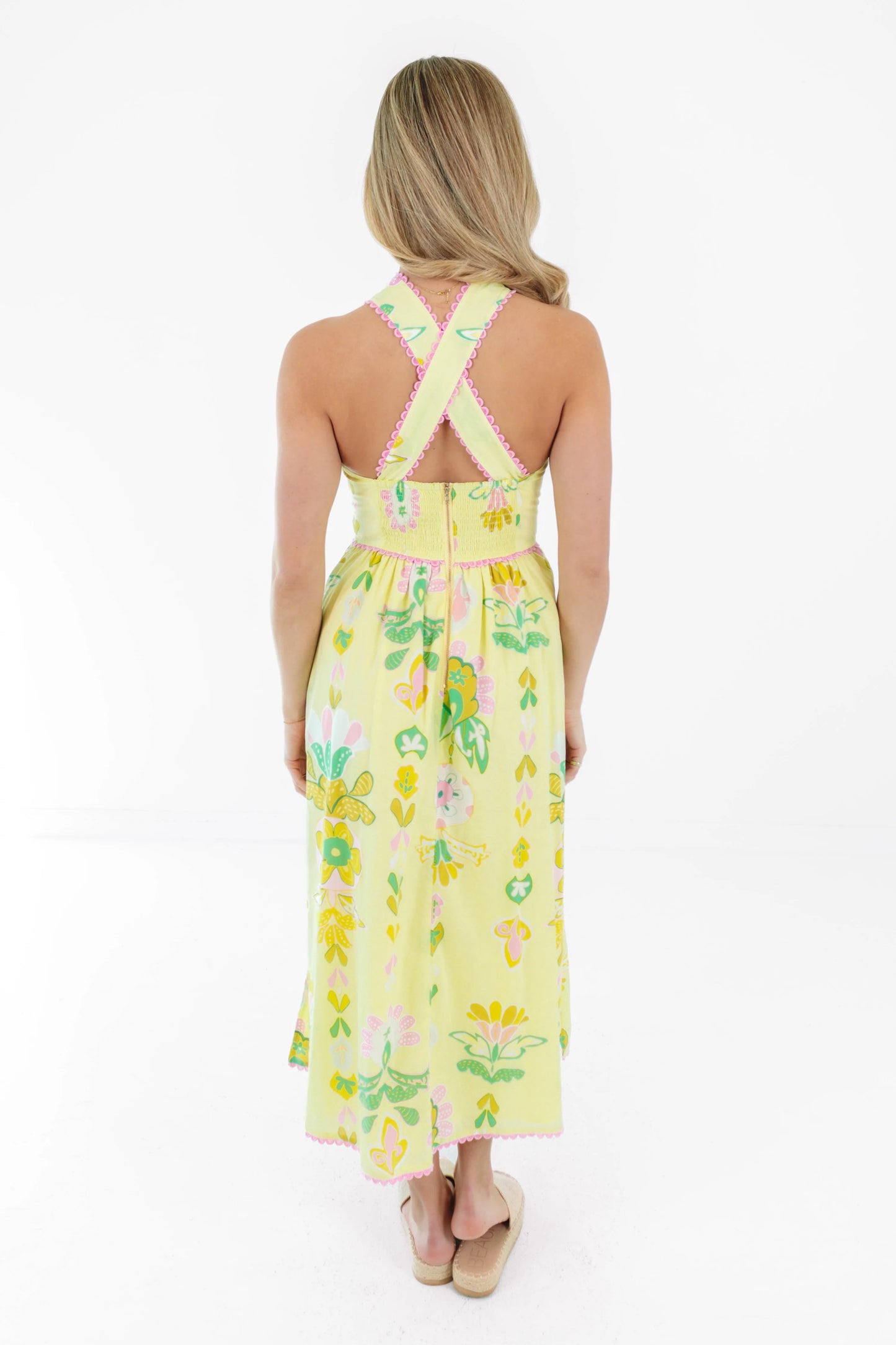 J. Marie Rainey Ric Rac Cross Midi Dress