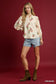Mixed Floral Button Down Blouse in Cream
