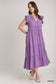 Cotton Gauze Tiered Dress with Ruffle Sleeve in Lavender