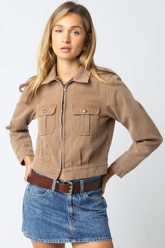 Kaley Pocket Jacket In Brown