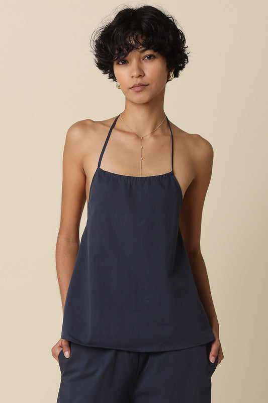 Kathy Cotton Short Set In Navy