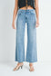 Kaylee Longer Length Wide Leg Jeans In Medium Denim