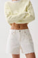 Kennedy Relaxed Mid Rise Cut Off Short In Antique White
