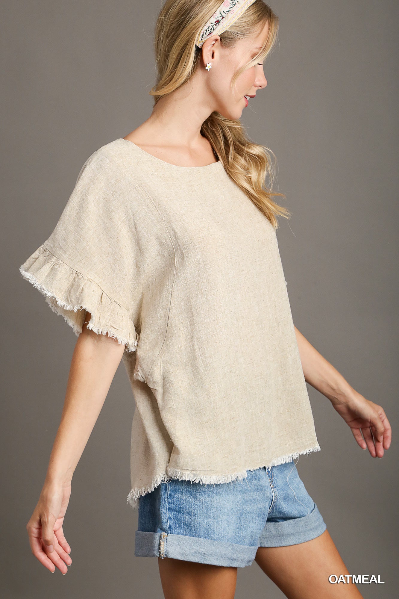 Key West Linen Top in Oatmeal