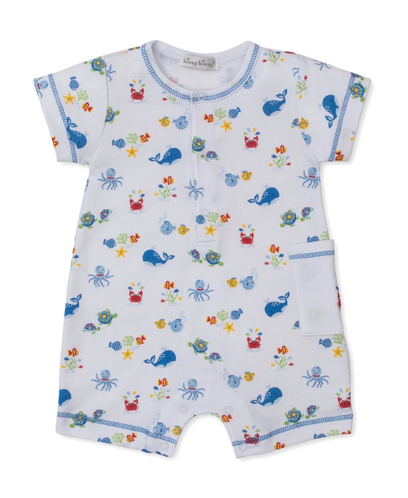 Kissy Kissy Ocean Antics Short Playsuit In Blue