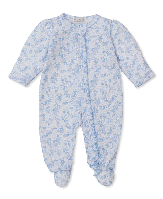 Kissy Kissy Old English Roses Blue Footie