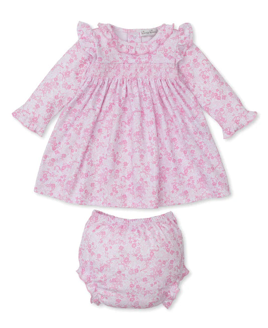 Kissy Kissy Old English Roses Pink Smocked Dress Set