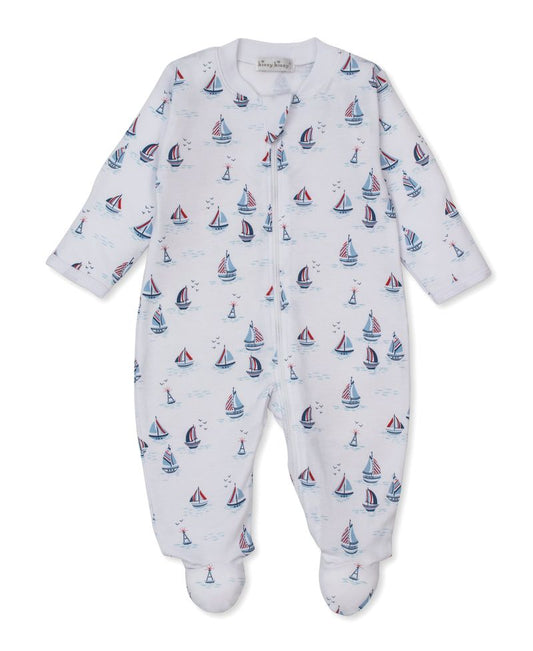 Kissy Kissy Red, White, & Blue Regatta Zipper Footie