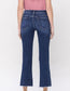 Mid Rise Raw Hem Crop Flare Jean