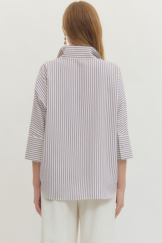 Lavender Stripe Top