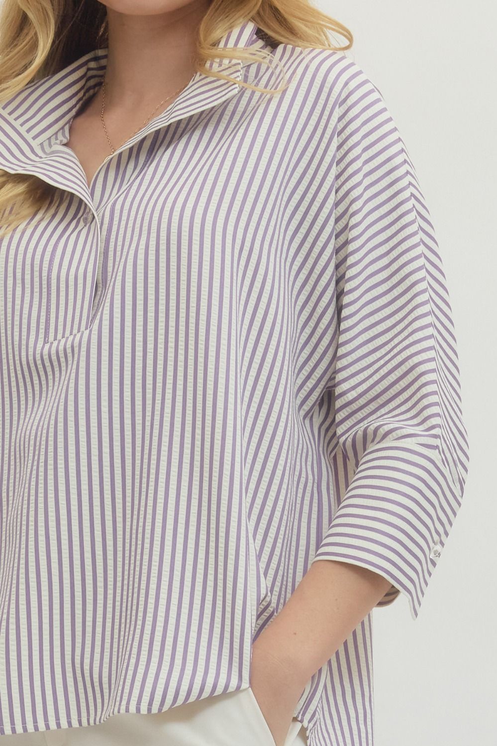 Lavender Stripe Top