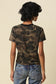 Lina Camo Print Crew Neck Tee