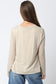 Lined Crew Neck Sweater In Khaki/White