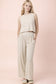 Linen Sleeveless Top & Pants Set in Oatmeal