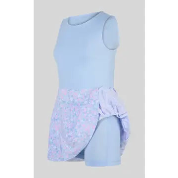 Little Girls Tank & Skort Set In Serenity Sky