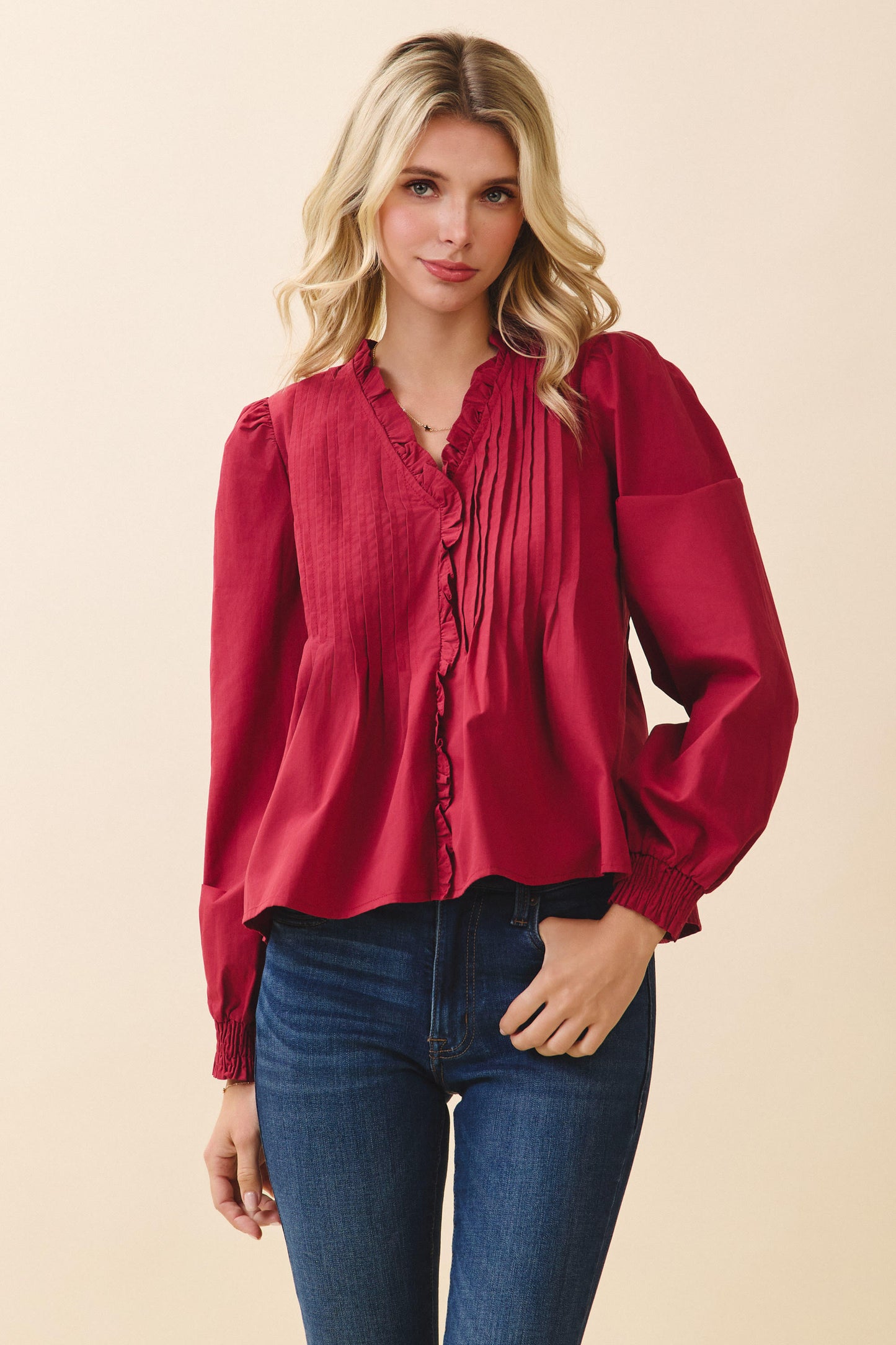 Lottie Top In Crimson