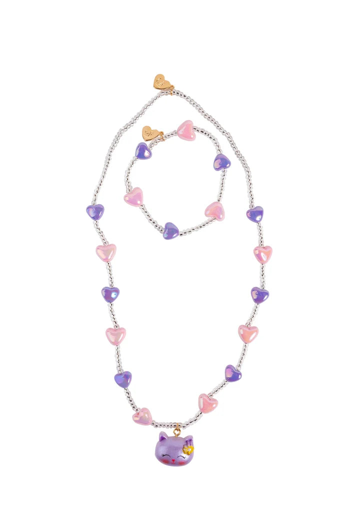 GP Lovely Kitty Necklace & Bracelet Set, 2pc