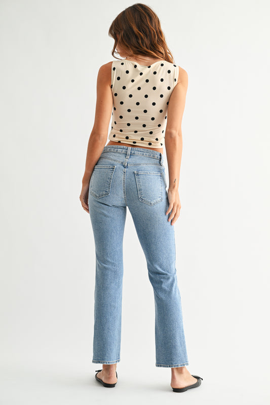 Madison Slim Cropped Bootcut Jean In Light Denim