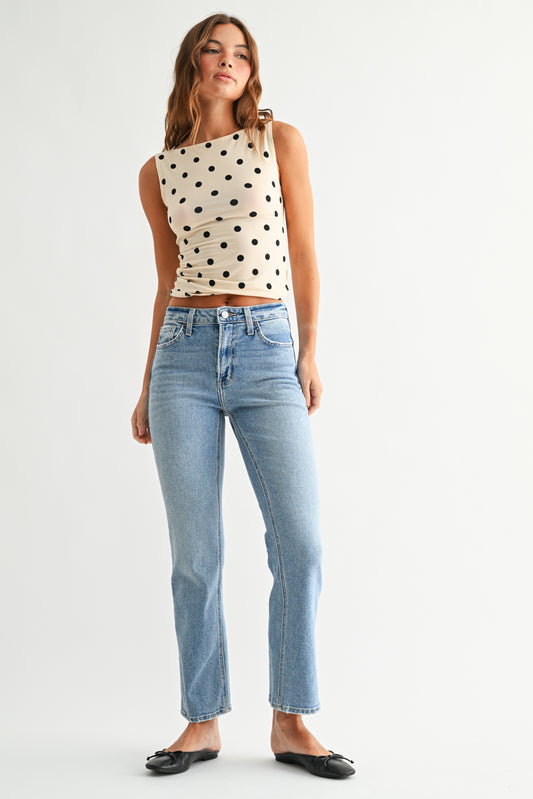 Madison Slim Cropped Bootcut Jean In Light Denim