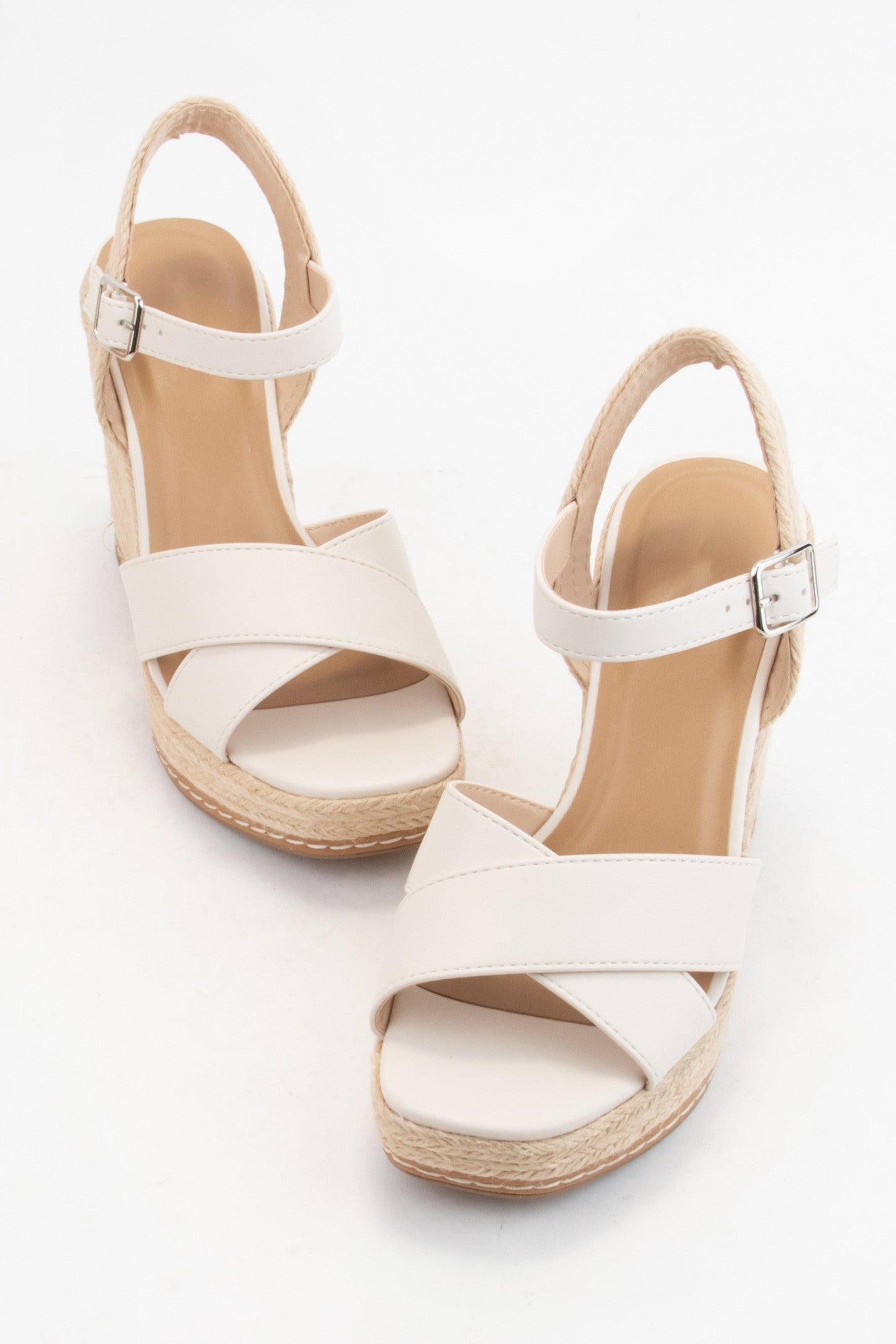 Melany Espadrille Wedge in Bone