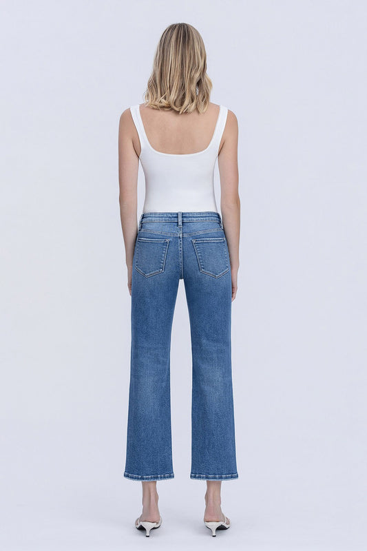 Melissa Mid Rise Straight Jean In Medium Dark Wash