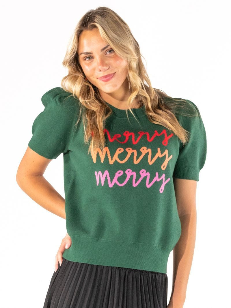 Merry Puff Sleeve Knit Sweater
