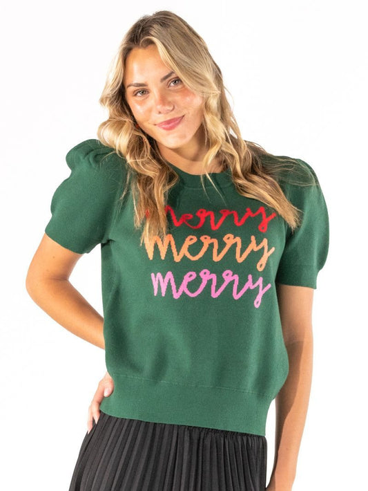 Merry Puff Sleeve Knit Sweater