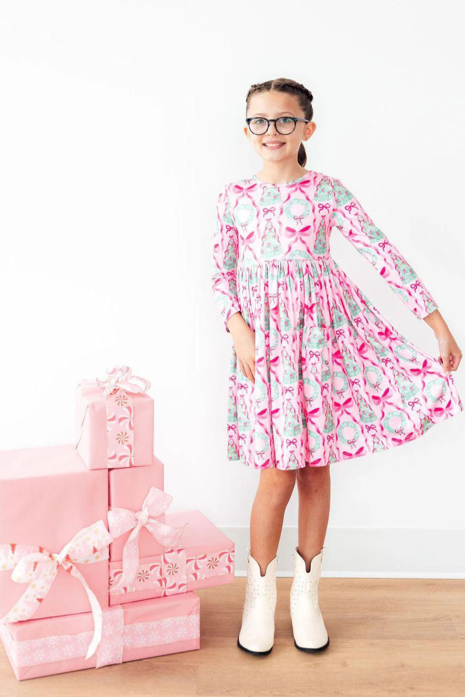 Mila & Rose Jingle Bows Twirl Dress