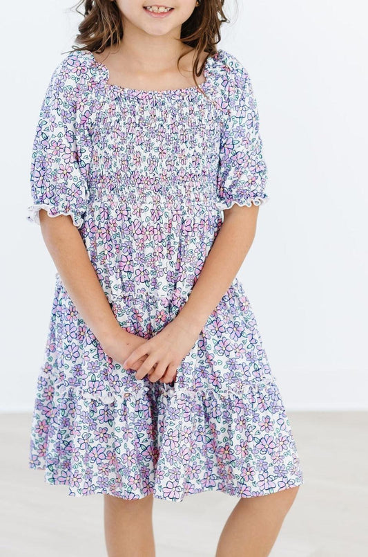 Mila & Rose Lovely Lavender Smocked Ruffle Dress