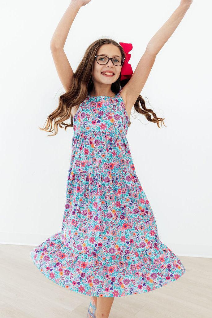 Mila & Rose Tropical Garden Ruffle Maxi Dress