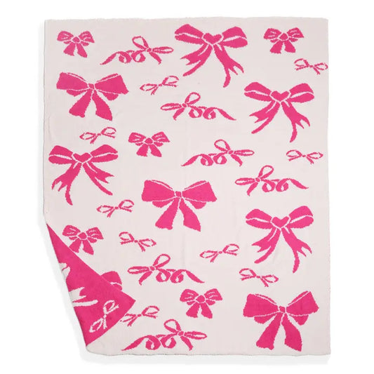Mixed Pink Ribbons Reversible Throw Blanket