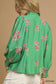 Mixed Floral Button Down Blouse in Green