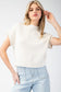 Mock Neck Cropped Sweater In Ivory