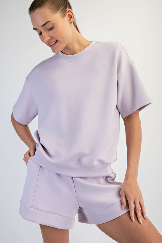 Model Scuba Basic Short Set In Lavender