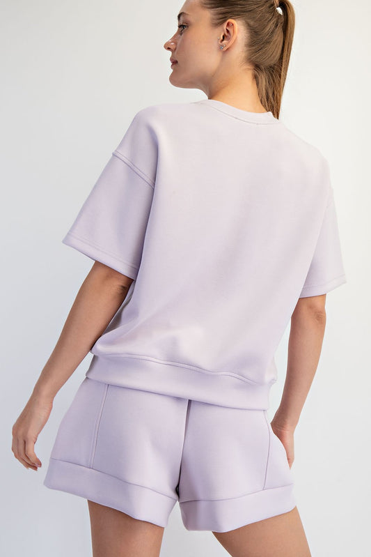 Model Scuba Basic Short Set In Lavender